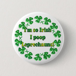 St. Patrick's Day Irish Humerous Buttonnen Pins Ronde Button 5,7 Cm