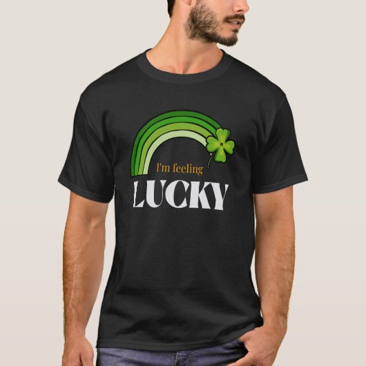 St Patricks Day Irish I'm Feeling Lucky Rainbow C T-shirt (Voorkant)