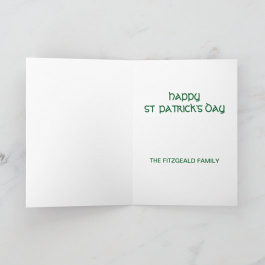 St Patrick's Day Irish Landscape Personalized Kaart (Binnen)