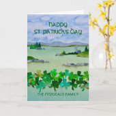 St Patrick's Day Irish Landscape Personalized Kaart (Gele Bloem)