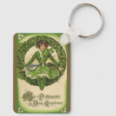  St. Patrick's Day, Irish Lass in a Wreath Sleutelhanger (Achterkant)