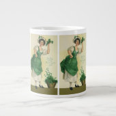 St. Patrick's Day Irish Lass met Klavers Jumbo Mok (Voorkant)
