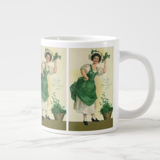 St. Patrick's Day Irish Lass met Klavers Jumbo Mok (Rechts)