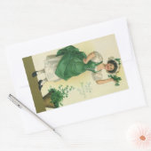 St. Patrick's Day Irish Lass met Klavers Rechthoekige Sticker (Envelop)