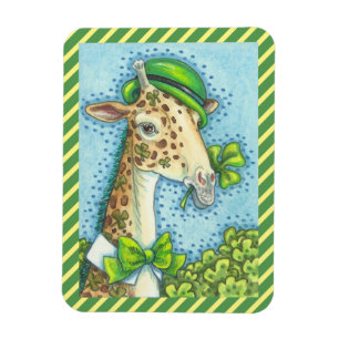 ST. PATRICK'S DAY IRISH LEPRACHAUN GIRAFFE MAGNET MAGNEET