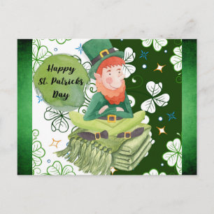 St Patricks Day Irish Leprechaun Shamrock Green Briefkaart