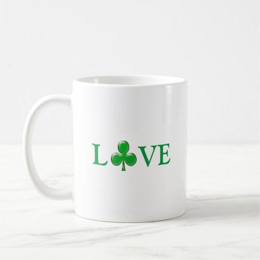 St. Patrick's Day Irish Love Green Clover Shamrock Koffiemok (Links)