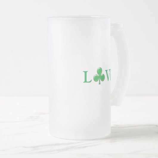 St. Patrick's Day Irish Love Green Clover Shamrock Matglas Bierpul (Voorkant rechts)