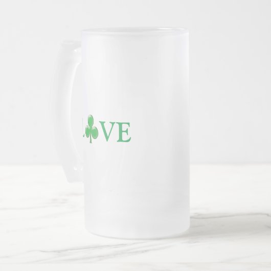 St. Patrick's Day Irish Love Green Clover Shamrock Matglas Bierpul (Voorkant links)