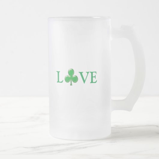 St. Patrick's Day Irish Love Green Clover Shamrock Matglas Bierpul (Rechts)