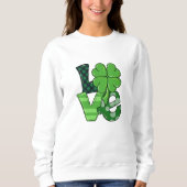 St. Patrick's Day Irish Love Shamrock Green Plaid Trui (Voorkant)