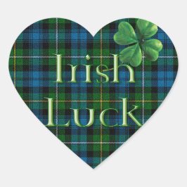 St. Patrick's Day "Irish Luck Tartan" Hart Sticker