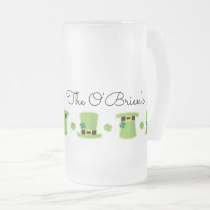 St Patricks Day Irish NAME Shamrock Groene Petten Matglas Bierpul