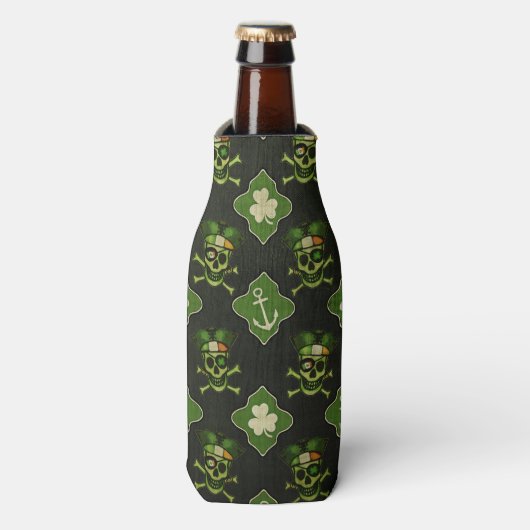 St. Patrick's Day Irish Pirate Bottle Cooler (Fles Voorkant)