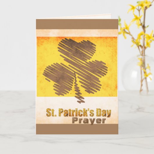 St. Patrick's Day Irish Prayer Custom Kaart (Gele Bloem)