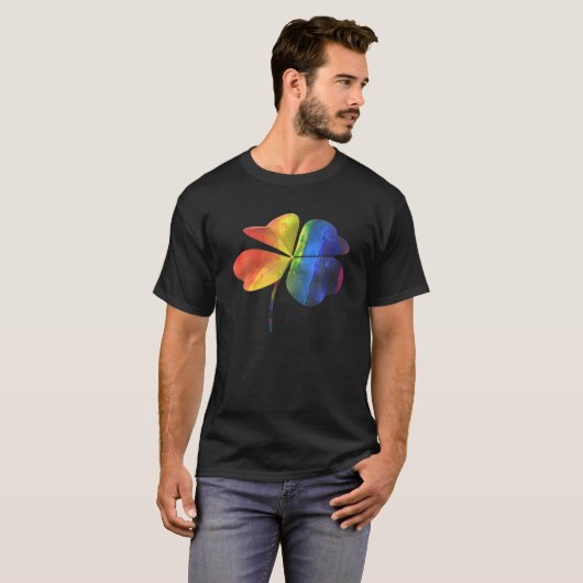 St. Patrick's Day Irish Rainbow Flag Gay Pride T-shirt (Voorkant volledig)