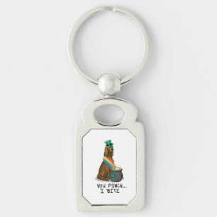 St. Patrick's Day Irish Setter Dog (red 1) Funny Sleutelhanger