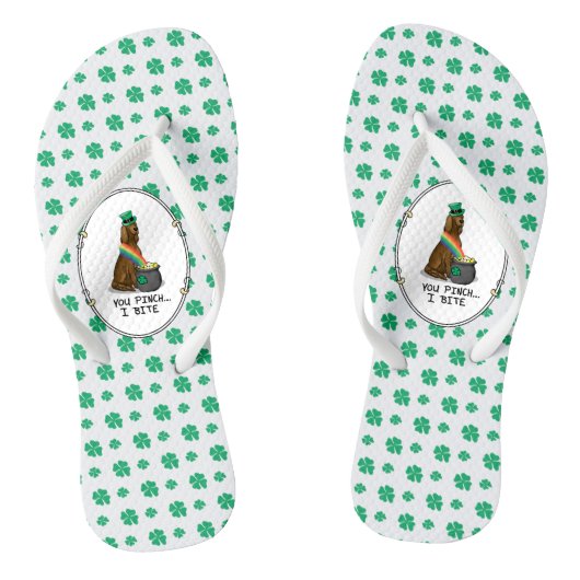 St. Patrick's Day Irish Setter Dog (red 1) Funny Teenslippers (Voetbed)
