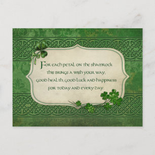 St. Patrick's Day Irish Shamrock Blessing Briefkaart