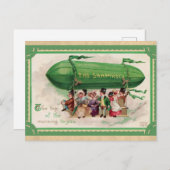 St Patricks Day  Irish Shamrock Blimp Briefkaart (Voorkant / Achterkant)