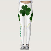 St Patrick's Day Irish Shamrock Green Text 2020 Leggings (Voorkant)