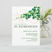 St. Patricks Day Irish Shamrock Party Invitation Kaart (Staand voorkant)