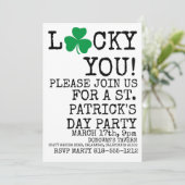 St. Patricks Day Irish Shamrock Party Invitation Kaart (Staand voorkant)