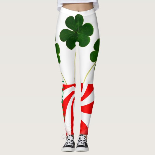 St Patrick's Day Irish Shamrock Peppermint 2020 Leggings (Voorkant)