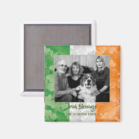 St. Patrick's Day Irish shamrocks flag lijst Magneet (Voorkant / Achterkant)