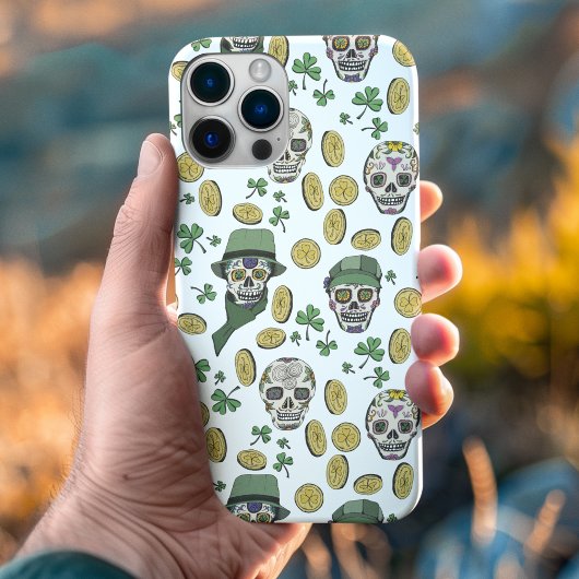 St Patrick's Day Irish Sugar Skull Custom Case-Mate iPhone Case