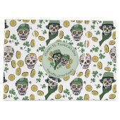 St Patrick's Day Irish Sugar Skull Custom Groot Cadeauzakje (Achterkant)