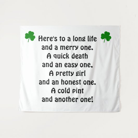 St Patrick's Day Irish Toast Wandkleed (Voorkant (horizontaal))