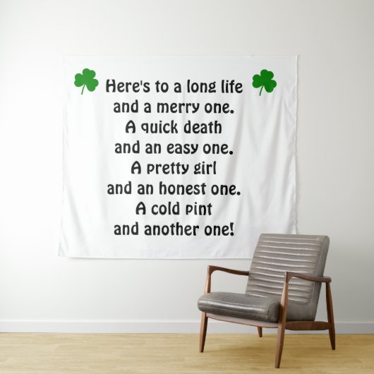 St Patrick's Day Irish Toast Wandkleed (In Situ (horizontaal))