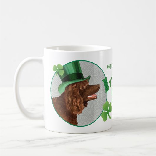 St. Patrick's Day Irish Water Spaniel Koffiemok (Links)