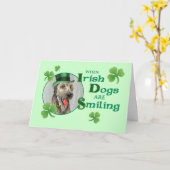 St. Patrick's Day Irish Wolfhound Kaart (Gele Bloem)