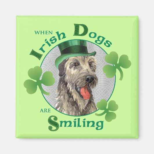 St. Patrick's Day Irish Wolfhound Magneet (Voorkant)