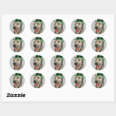 St. Patrick's Day Irish Wolfhound Ronde Sticker (Vel)