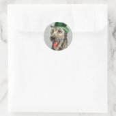 St. Patrick's Day Irish Wolfhound Ronde Sticker (Tas)