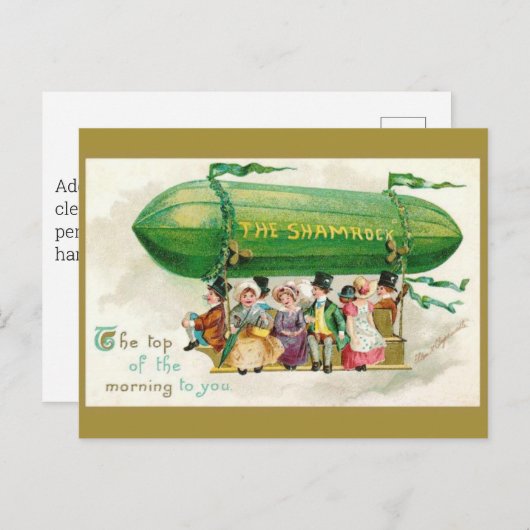 St. Patricks Day Irish Zeppelin Airship Briefkaart (Voorkant / Achterkant)