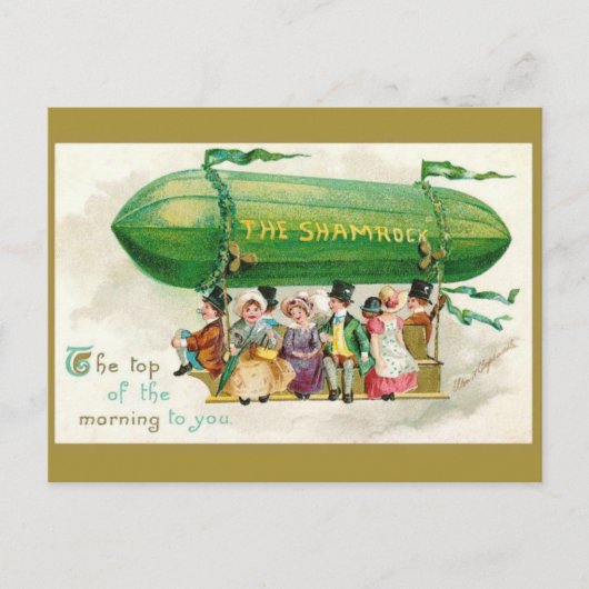 St. Patricks Day Irish Zeppelin Airship Briefkaart (Voorkant)