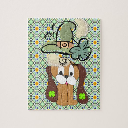 St. Patrick's Day Jigzaag Puzzle Dog Legpuzzel (Verticaal)