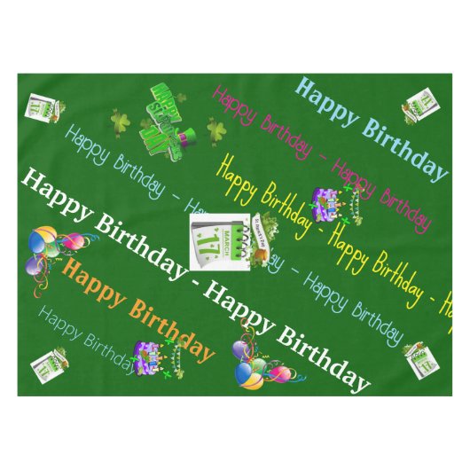 St. Patrick's Day Joyeuse nappe d'anniversaire (Devant (Horizontal))