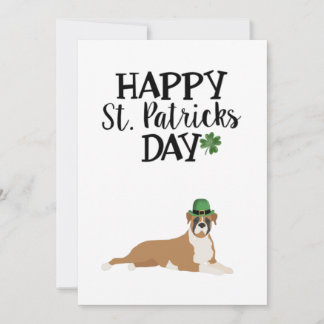 St. Patrick's Day kaart 5 x 7 Boxer hond