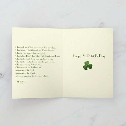 St. Patrick's Day Kaart met gebed en vers binnenin (Binnen)