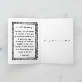 St Patrick's Day Kaart met Ierse zegen op groen (Binnen)