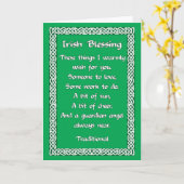 St Patrick's Day Kaart met Ierse zegen op groen (Gele Bloem)