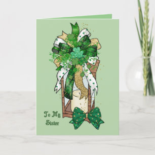 St Patricks Day Kaart voor je zuster Shamrocks