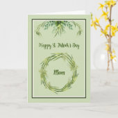 St. Patrick's Day Kaart voor mam met Herb Design (Gele Bloem)
