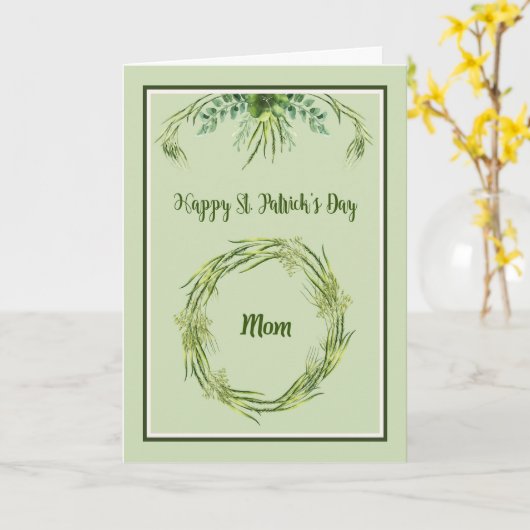 St. Patrick's Day Kaart voor mam met Herb Design (Gele Bloem)