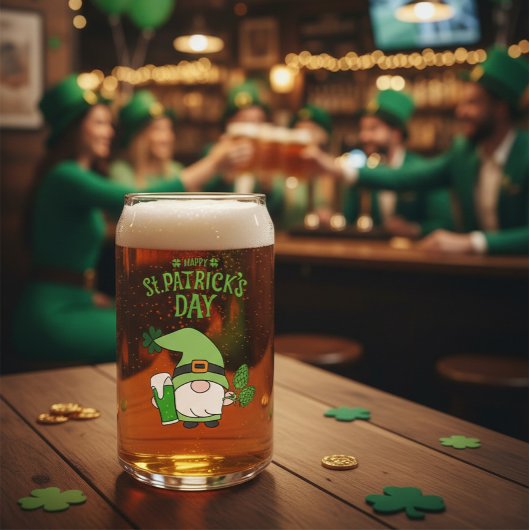 St. Patrick's Day Kabouter  Blikvorm Glas
